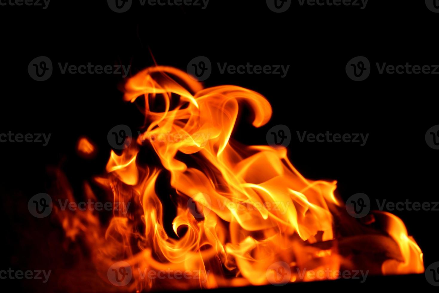 fire flame on black background photo