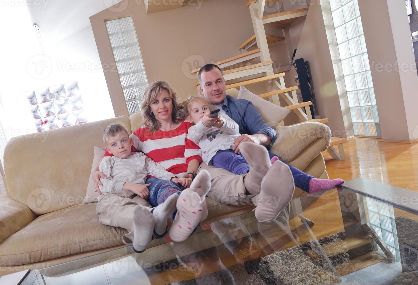 happy young family at home photo