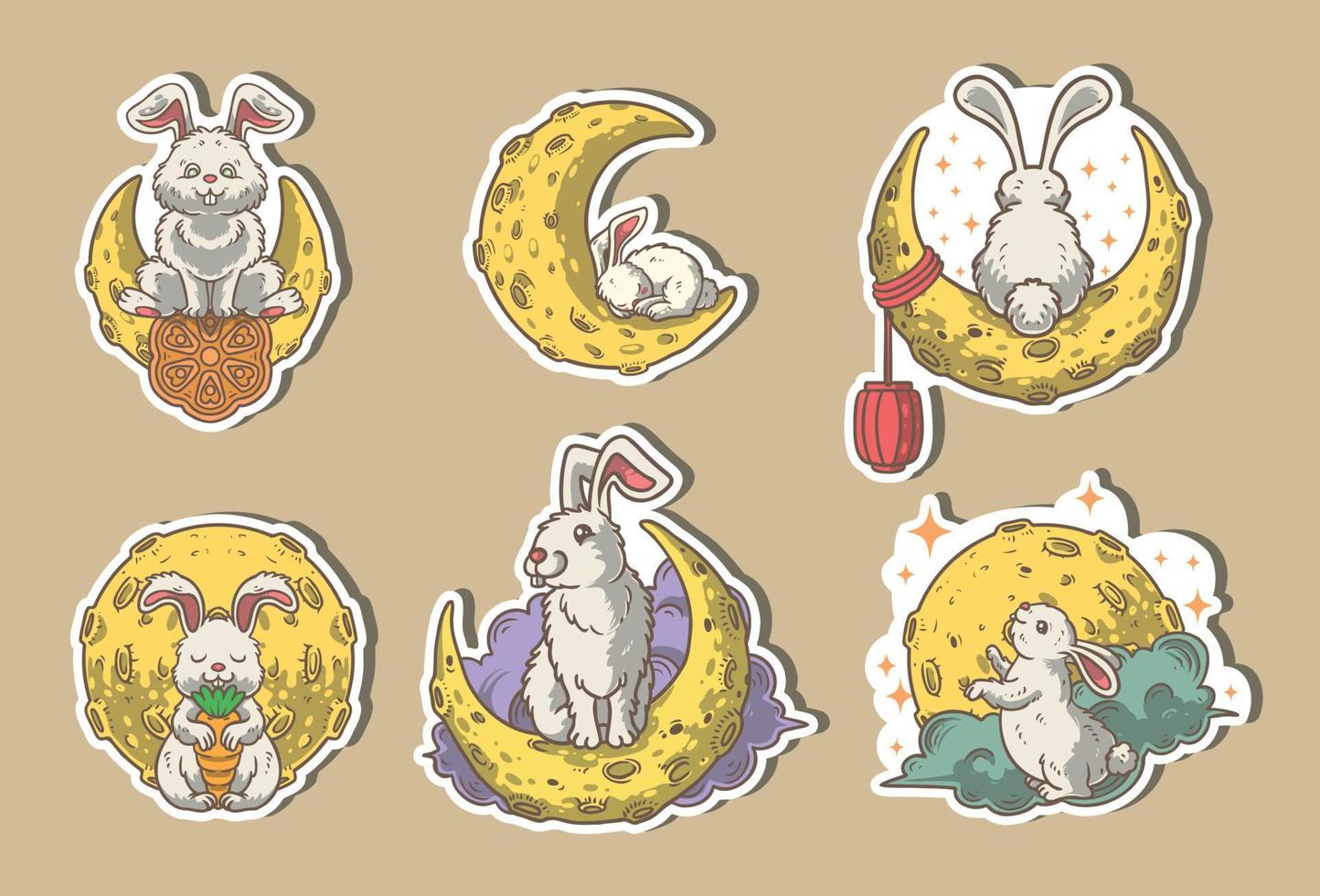 Moon And Bunny Concept vector