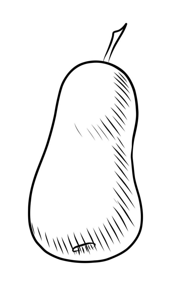 BLACK VECTOR ILLUSTRATION OF A PEAR ISOLATED ON A WHITE BACKGROUND