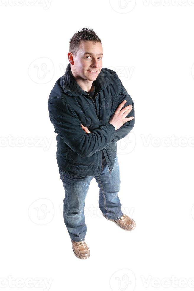 Casual friendly man isolated over a white background photo