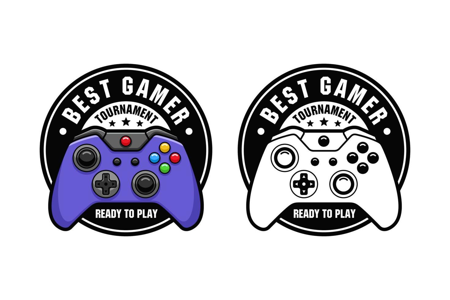 mejor logotipo de diseño de controlador de joystick de torneo de jugador vector