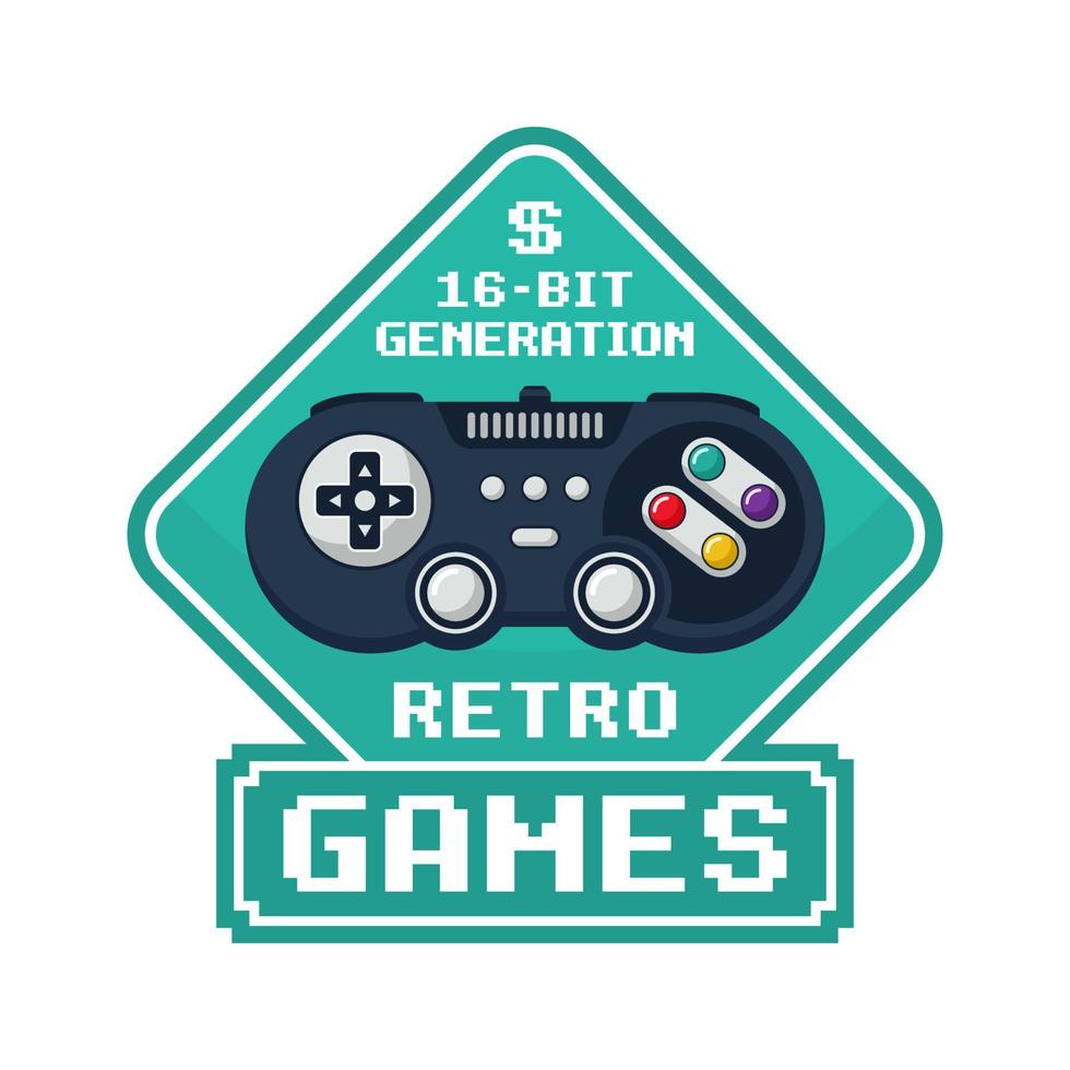 ilustración de diseño de vector de generación de juegos retro de 16 bits