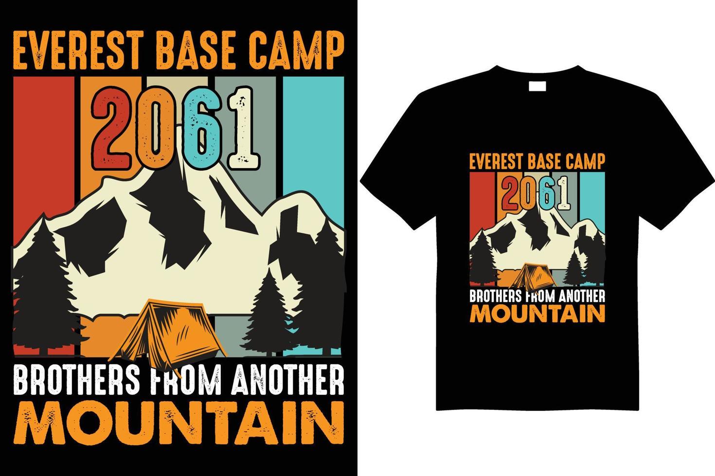 diseño de camiseta del campamento base de montaña 2 2061 vector