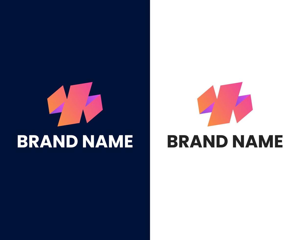 letter h and w modern logo design template vector