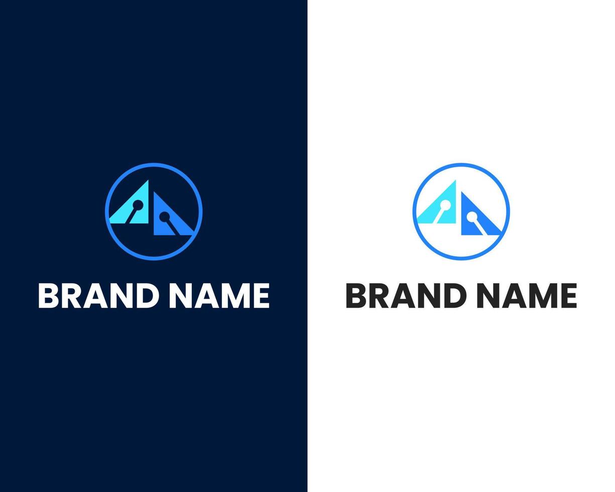 letter a and o with connect logo design template vector