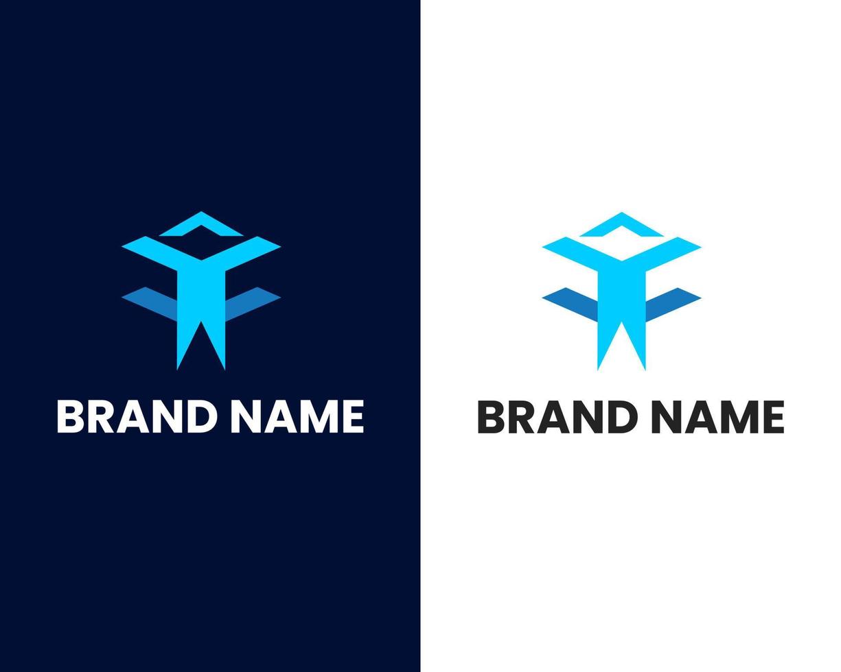 letter m and f mark modern logo design template vector