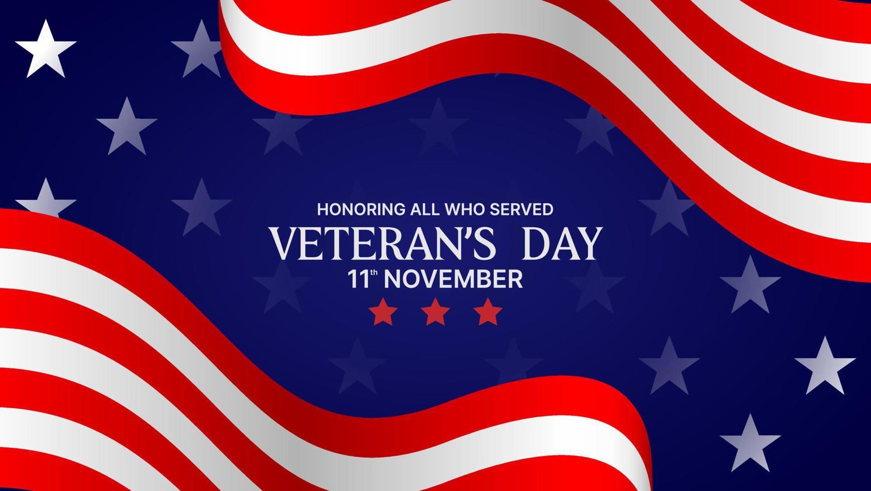 veteran's day background design for banner, poster, invitation or social media vector