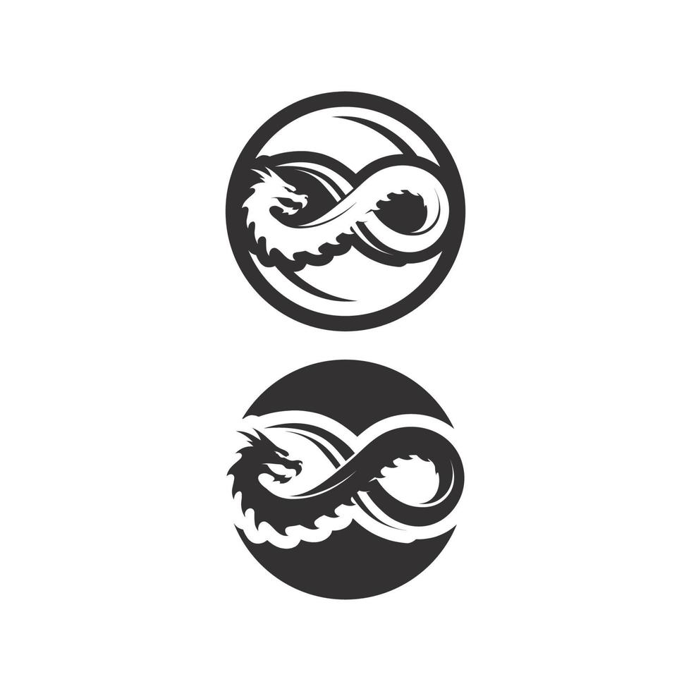 Dragon vector icon illustration logo design