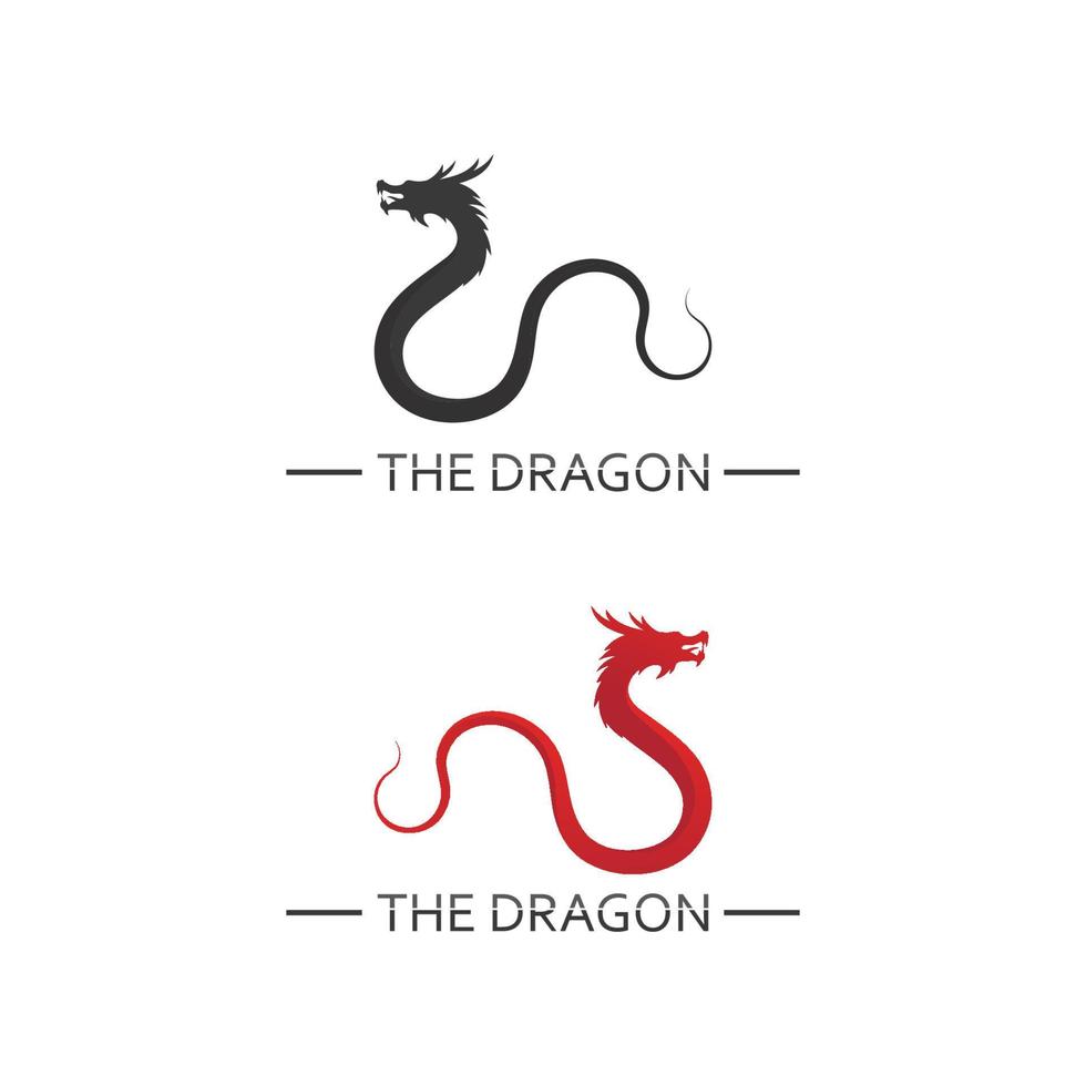 diseño de logotipo de ilustración de icono de vector de dragón