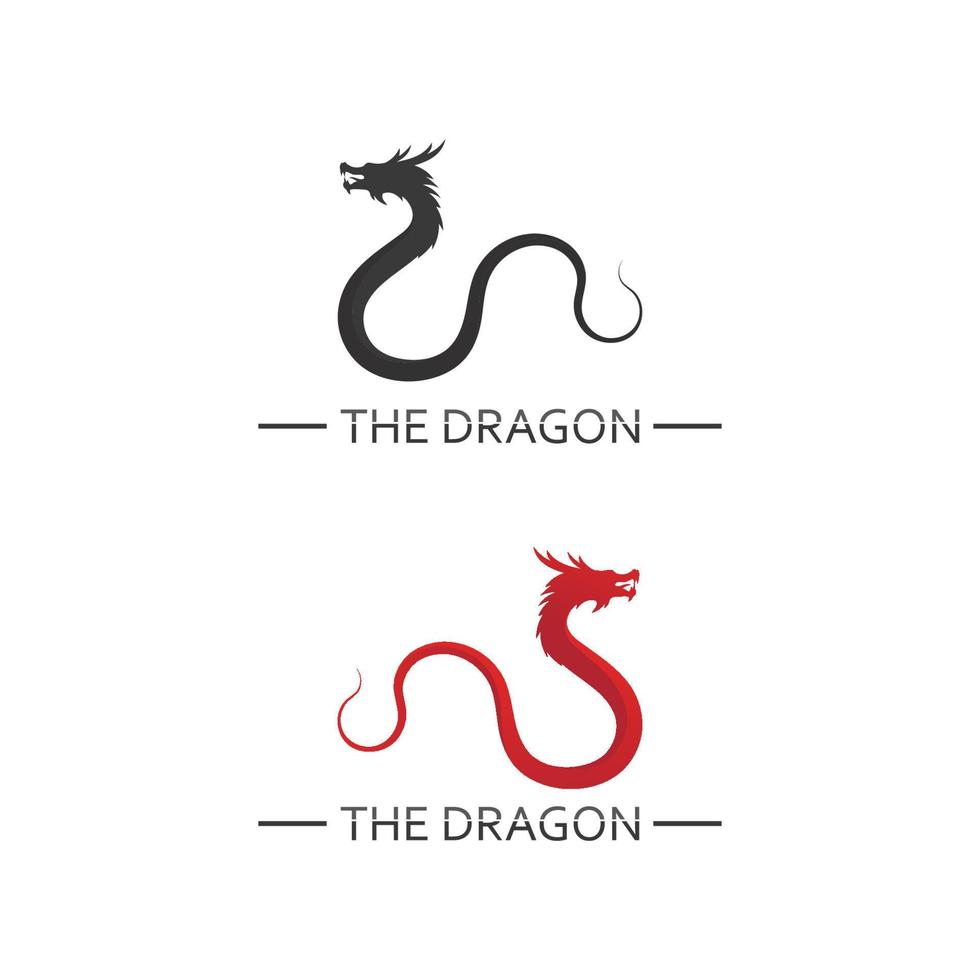 Dragon vector icon illustration logo design