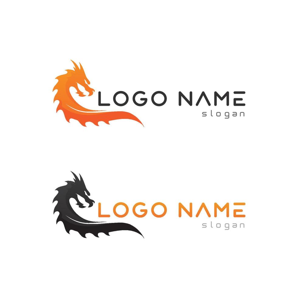 Dragon vector icon illustration logo design