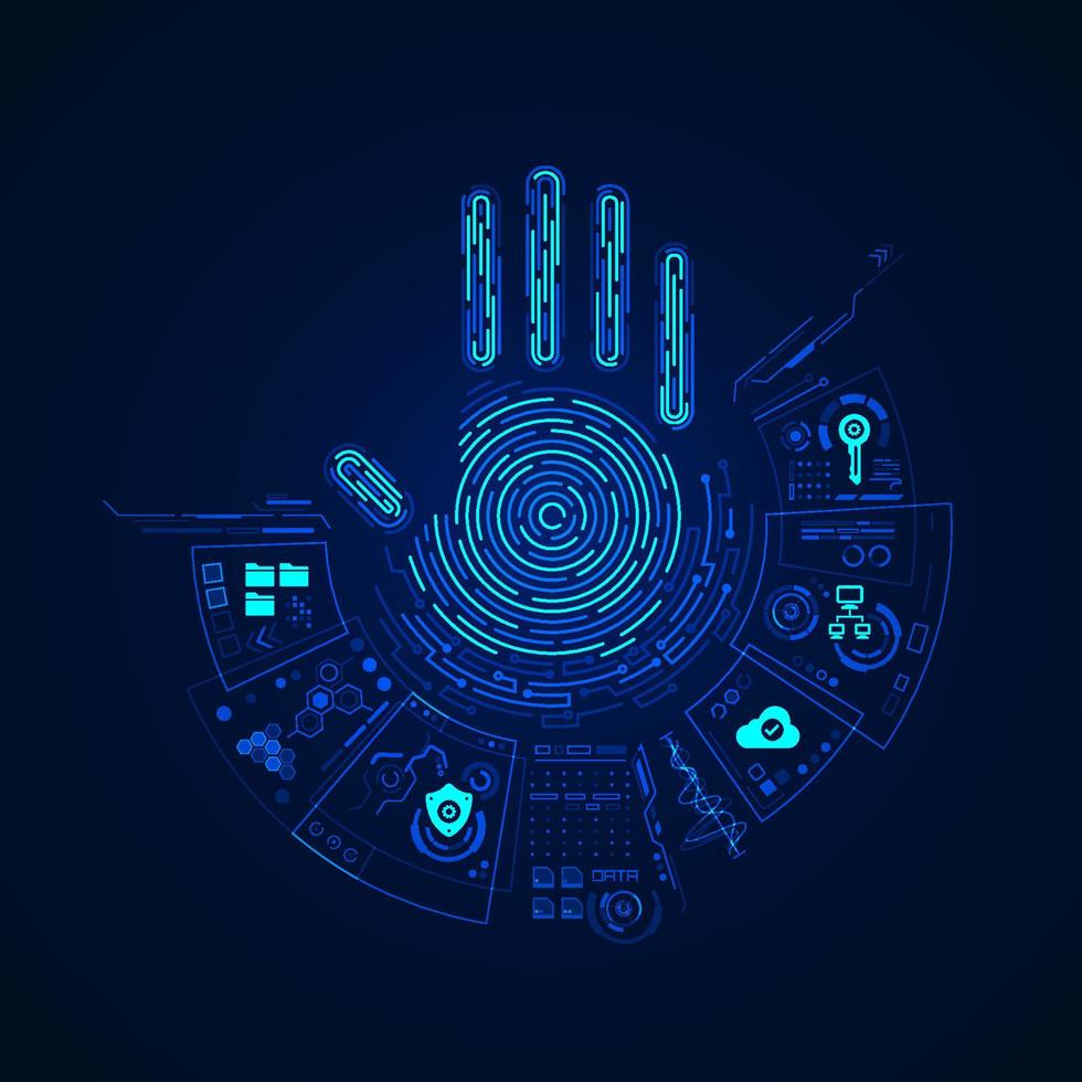 biometrics handprint interface vector