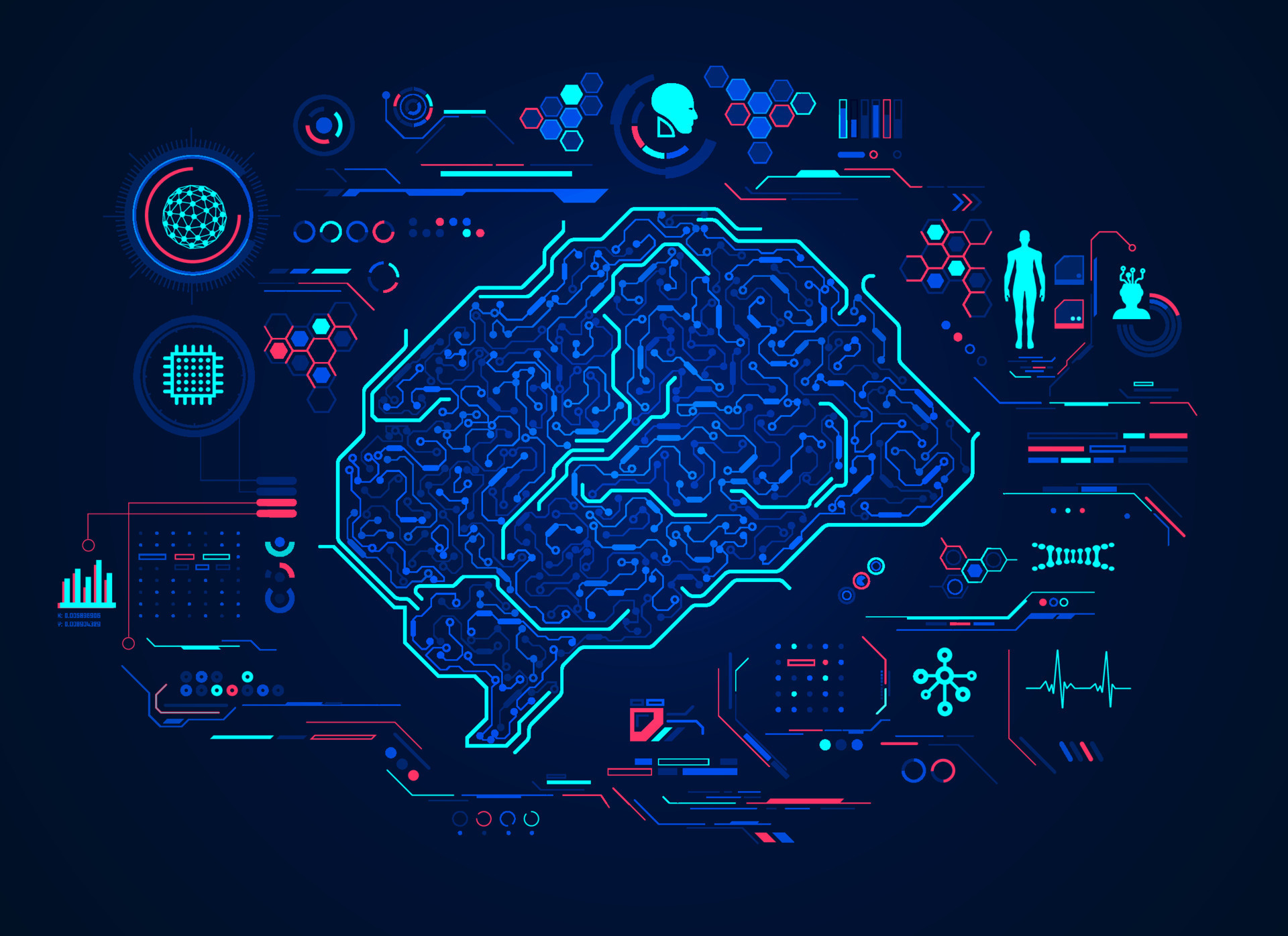 AI Brain interface 11292884 Vector Art at Vecteezy