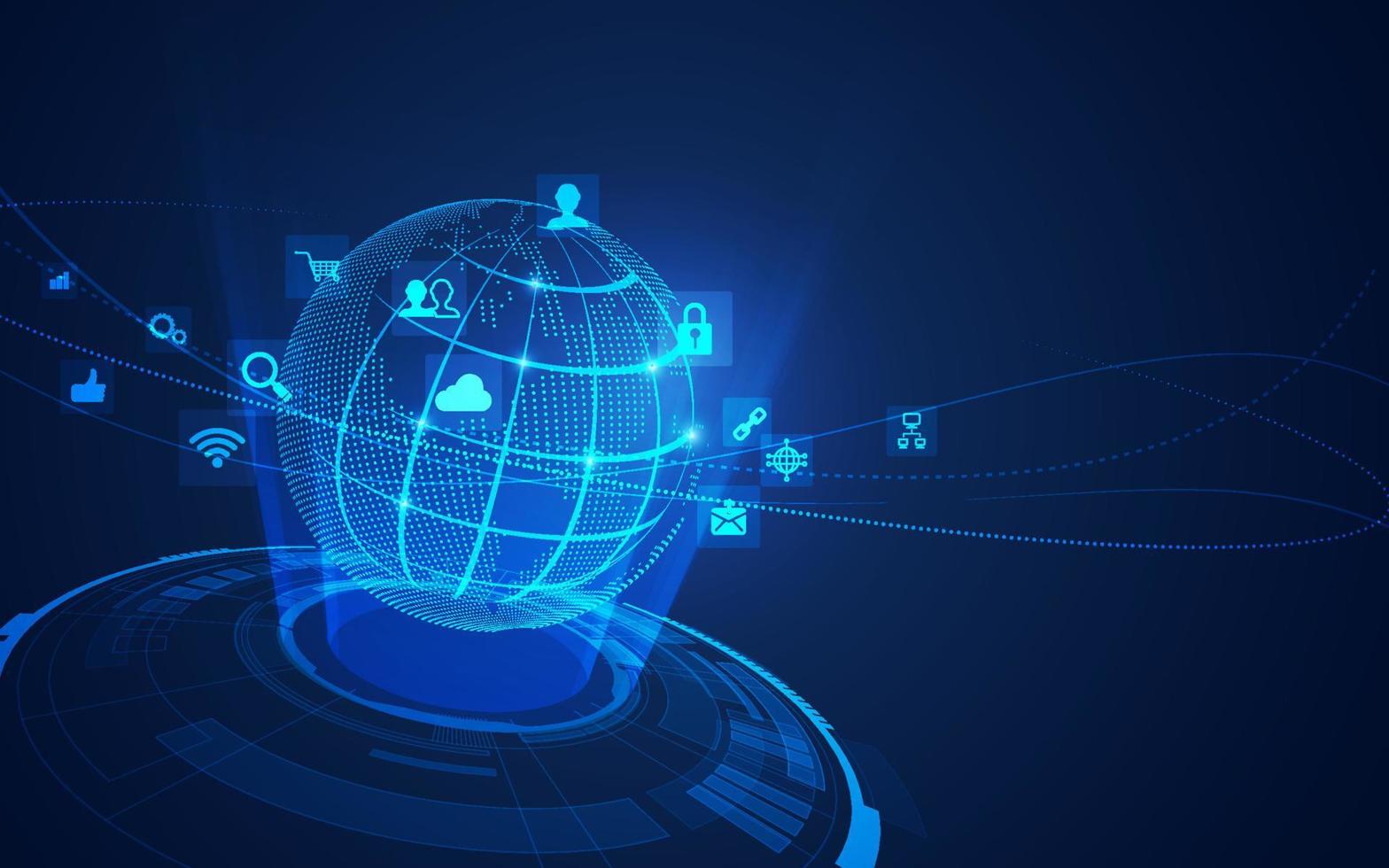 futuristic world communication vector