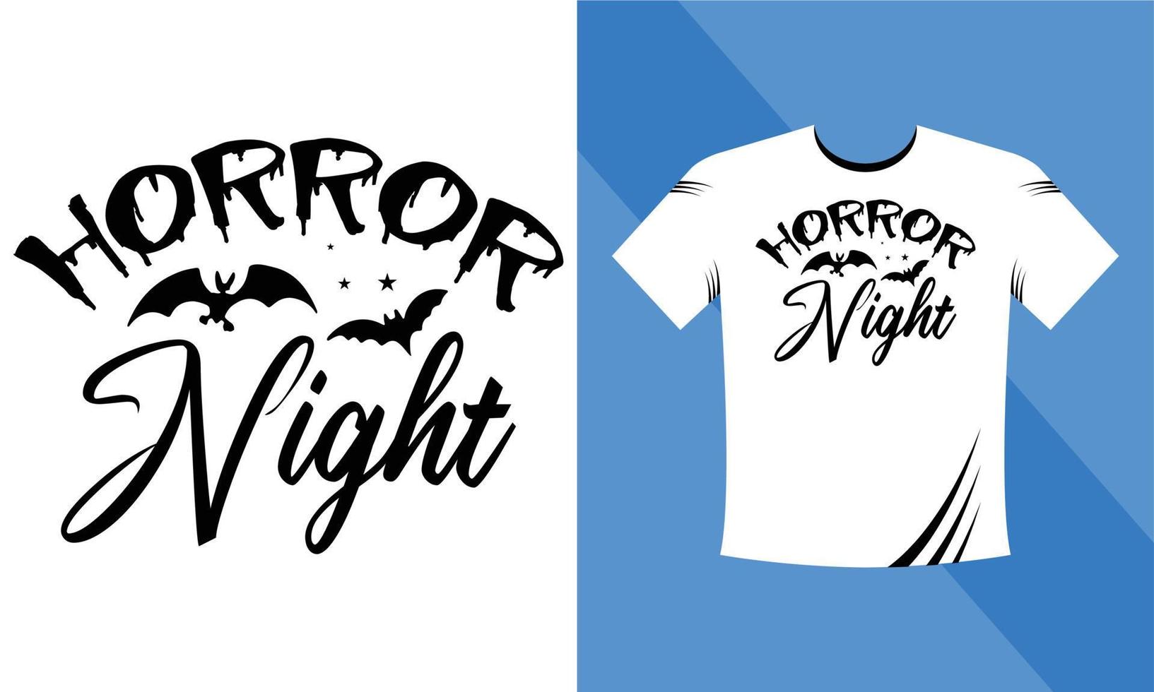 plantilla de diseño de camiseta svg de halloween de noche de terror. plantilla de diseño de camiseta de feliz halloween fácil de imprimir multiusos para hombres, mujeres y niños vector