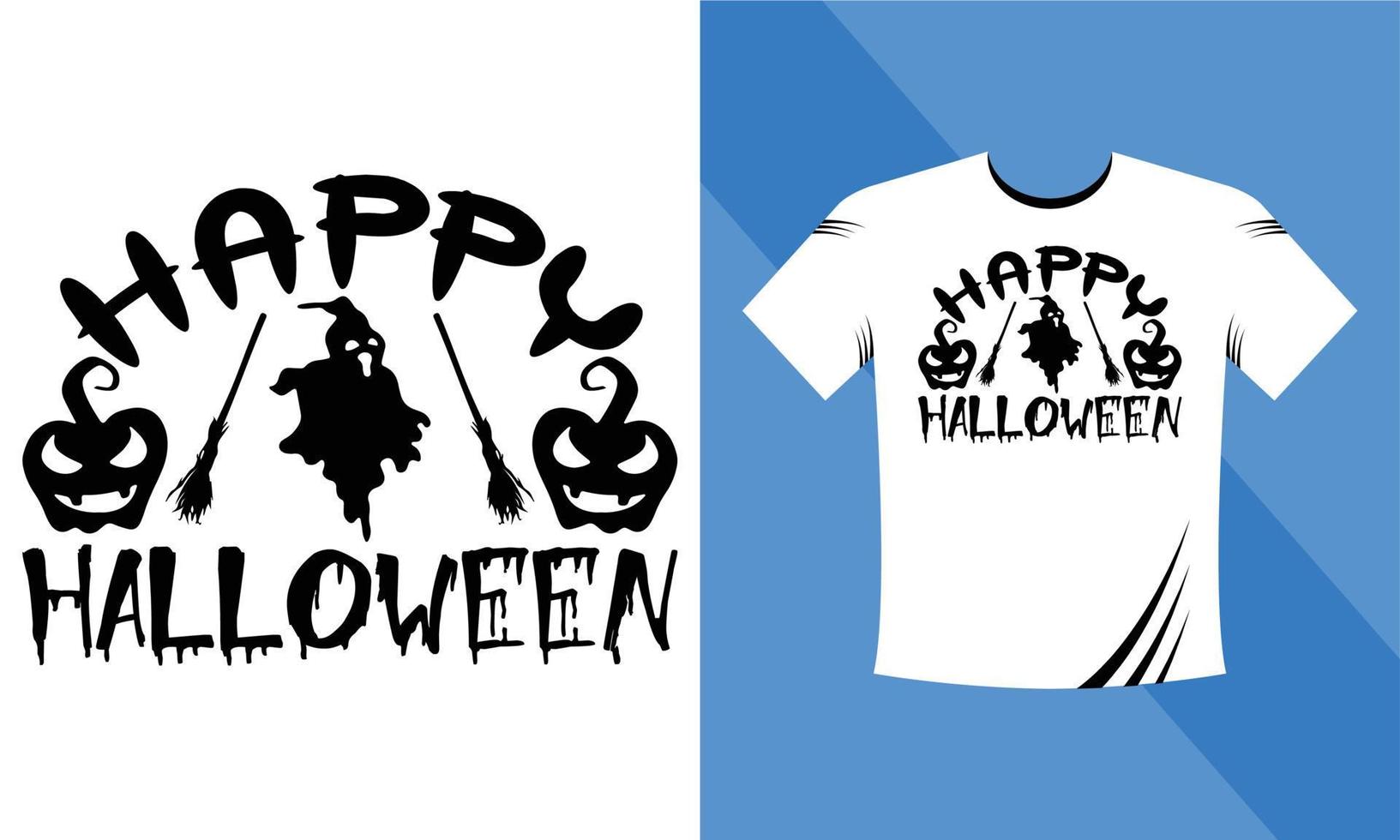 Happy Halloween - Halloween T-Shirt design template. Happy Halloween t-shirt design template easy to print all-purpose for men, women, and children vector