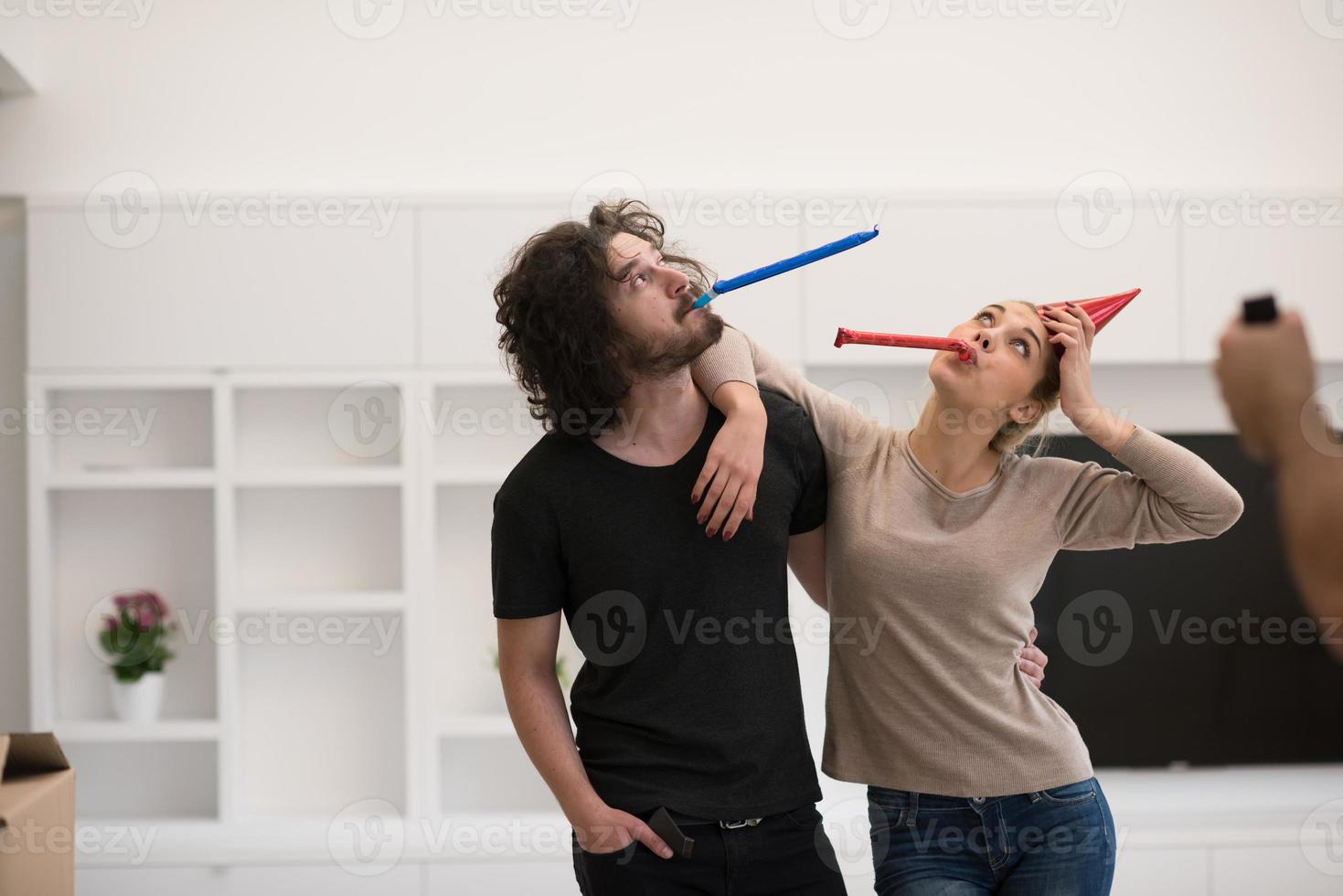 romantic couple celebrating photo