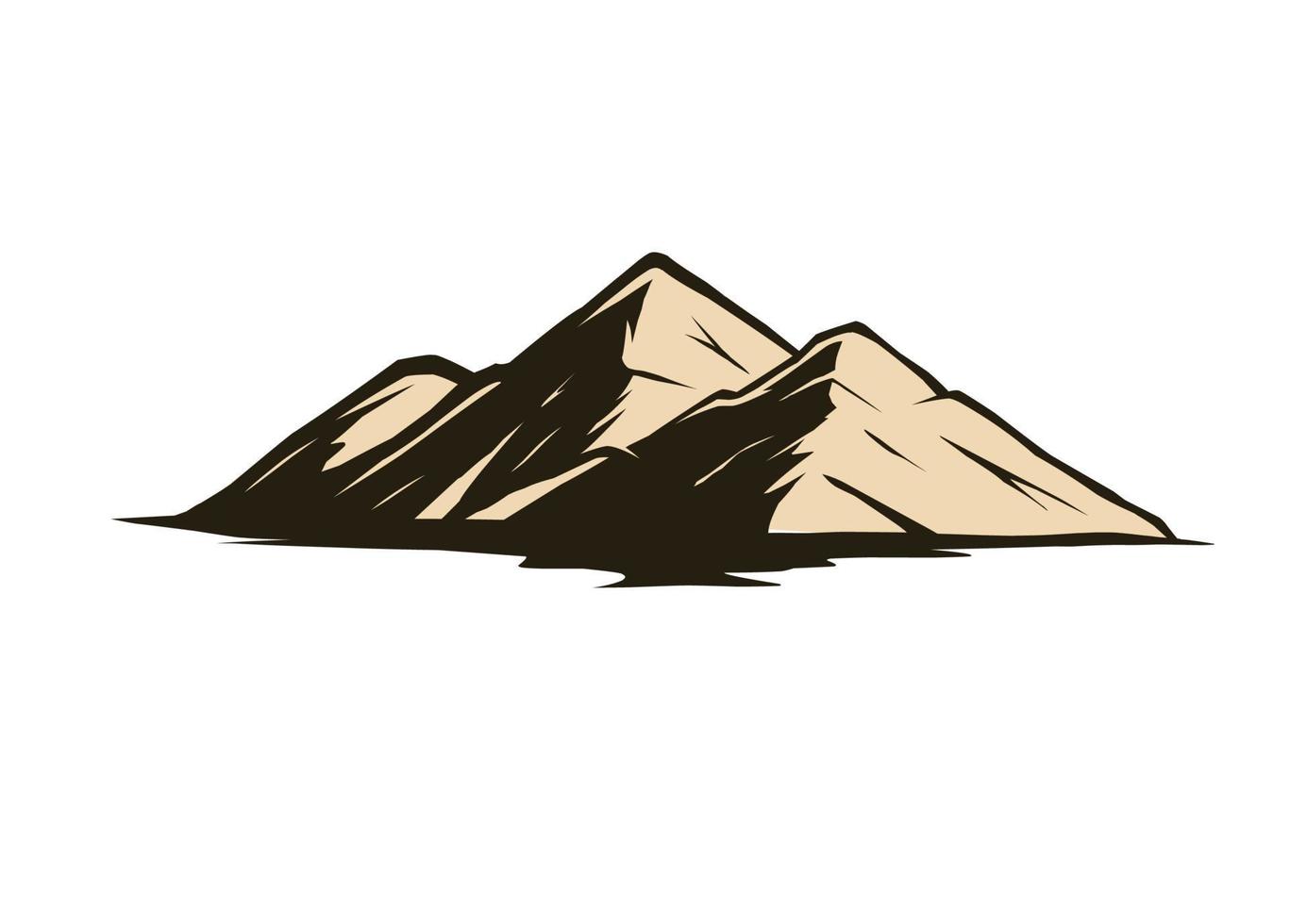 montañas, vector, ilustración vector