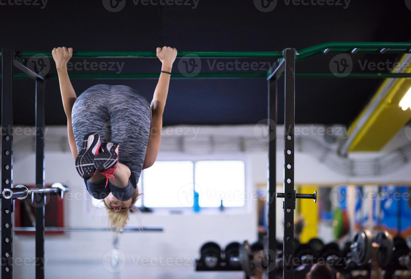 woman doing abs exercises photo