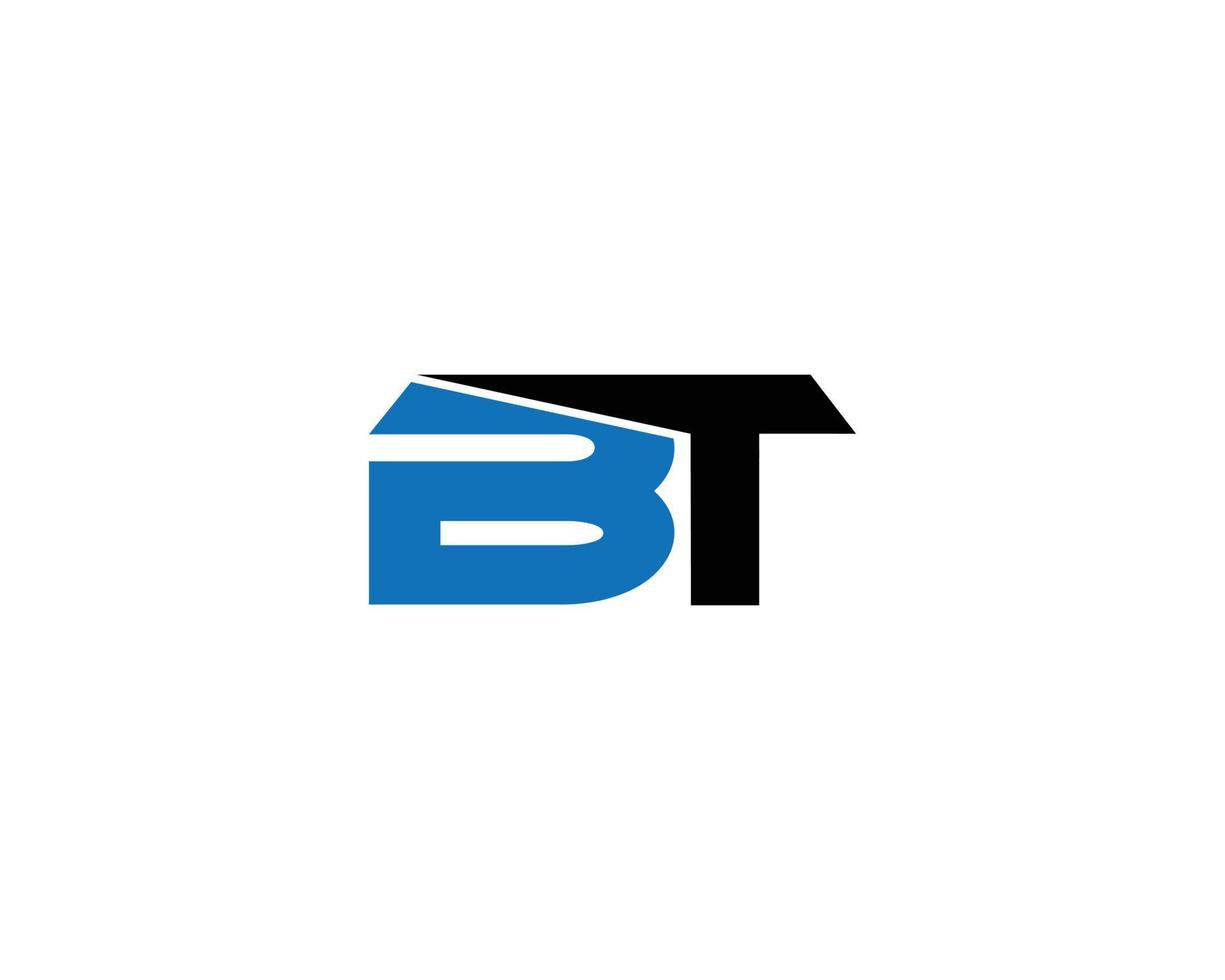 Ilustración de vector creativo de diseño de icono de logotipo bt de letra única.