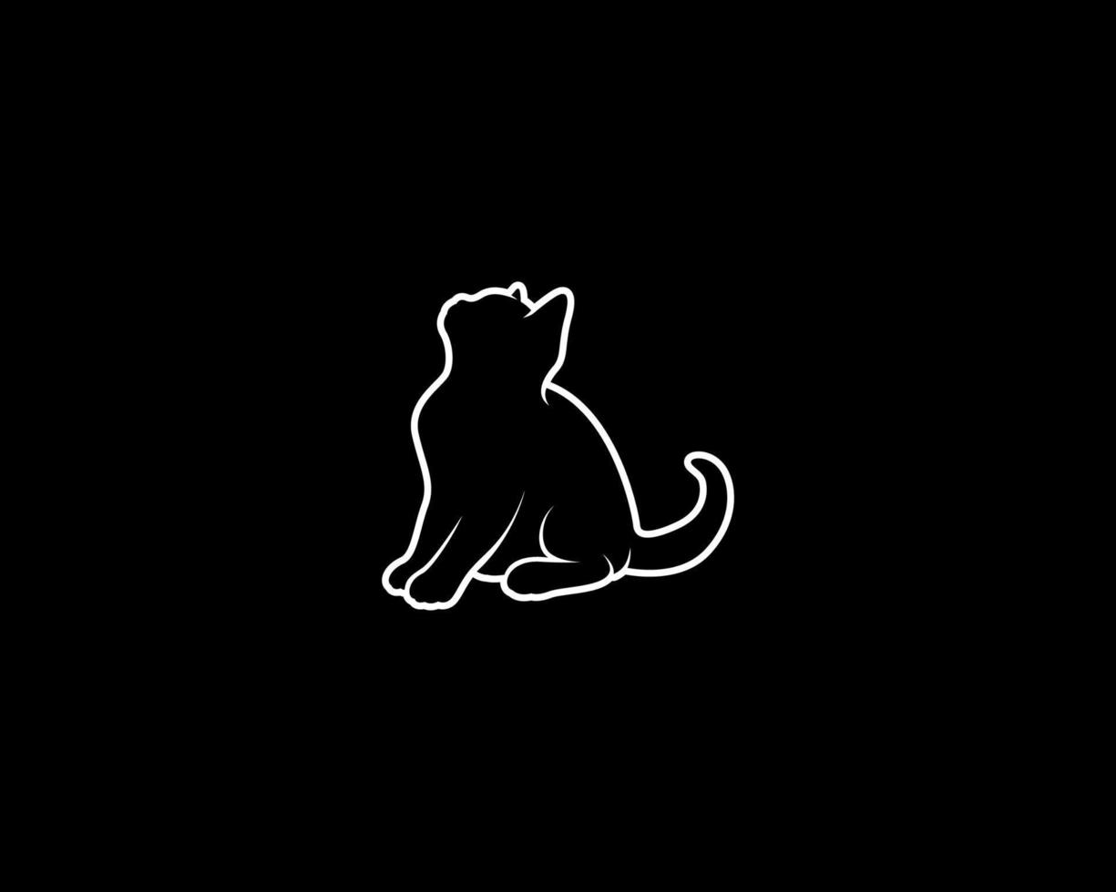 kitten outline vector silhouette