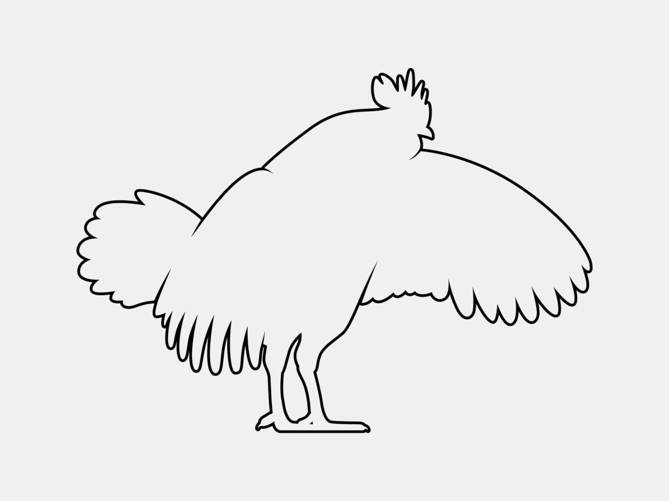 chicken animal outline vector silhouette