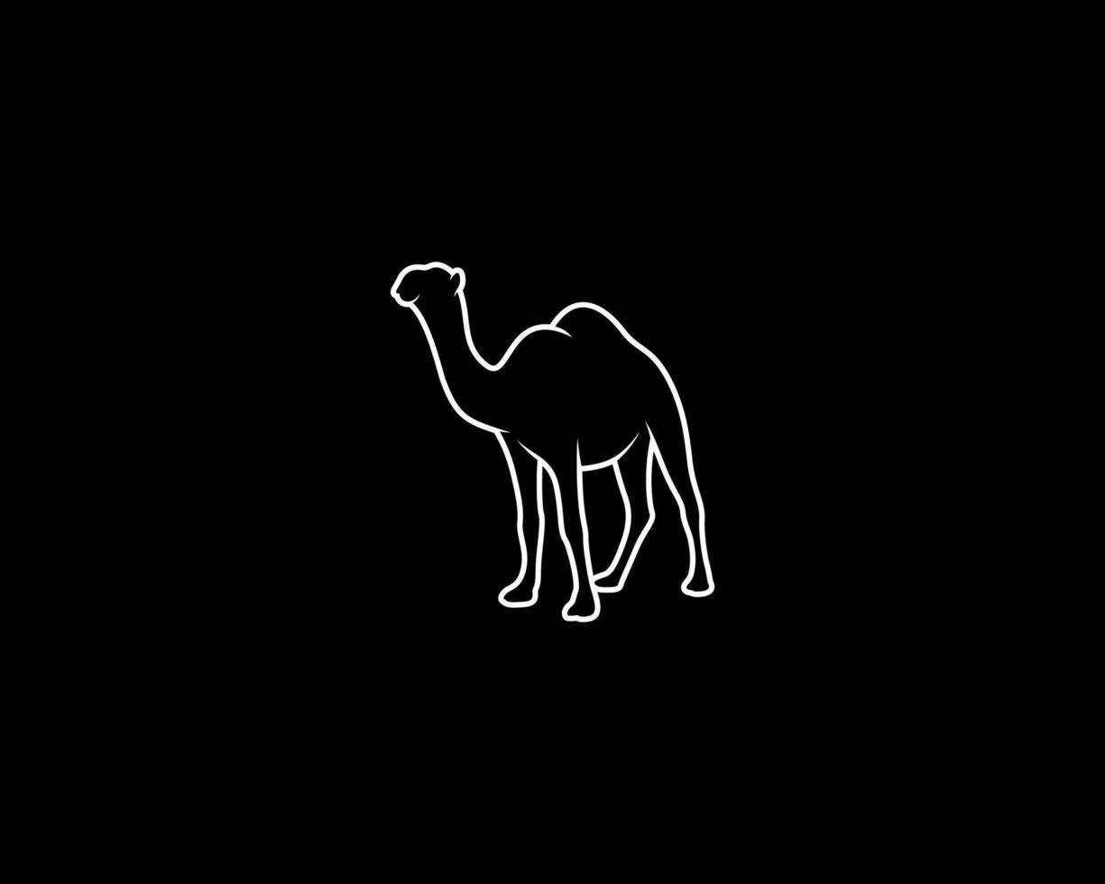 silueta de vector de contorno de camello