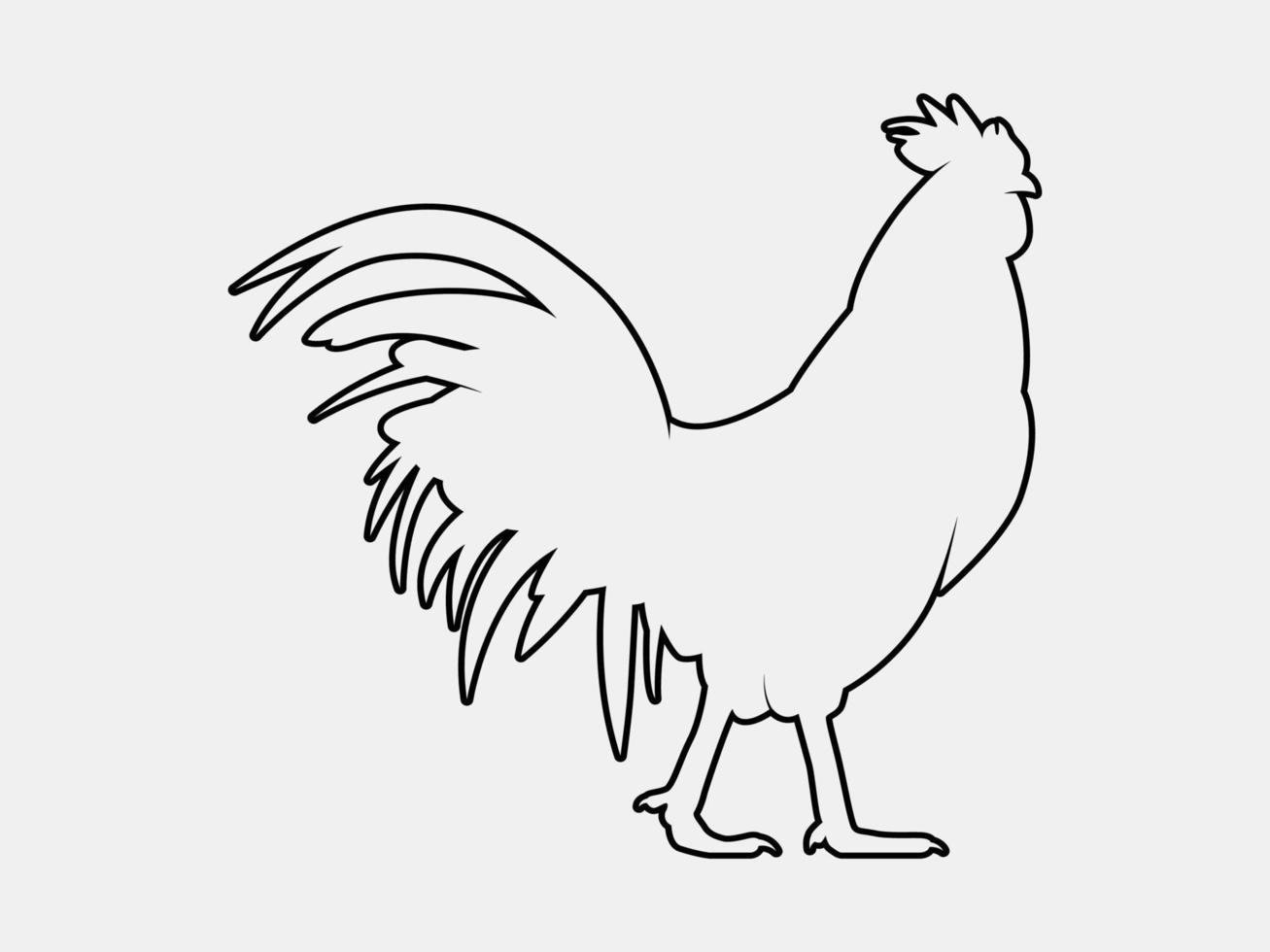 chicken animal outline vector silhouette