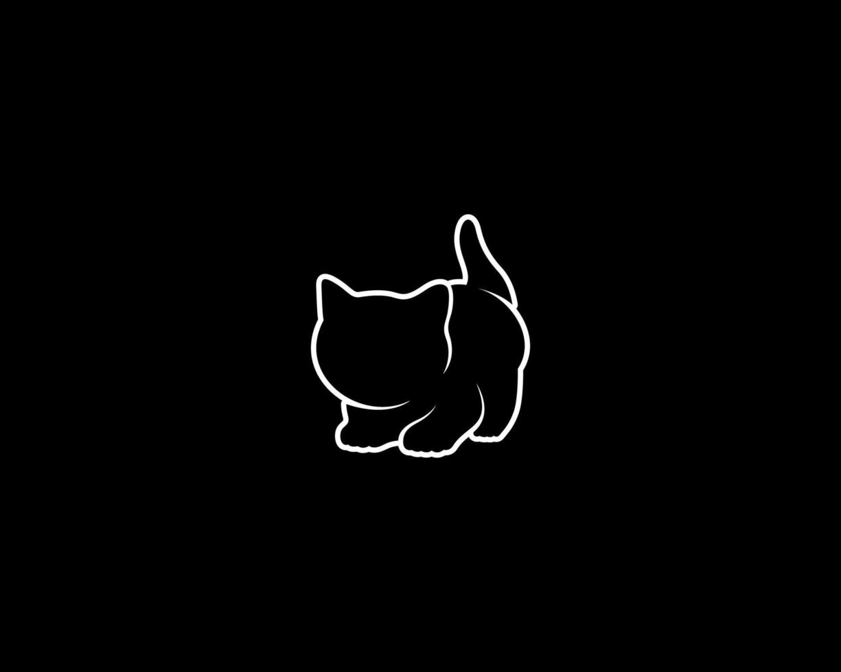 kitten outline vector silhouette