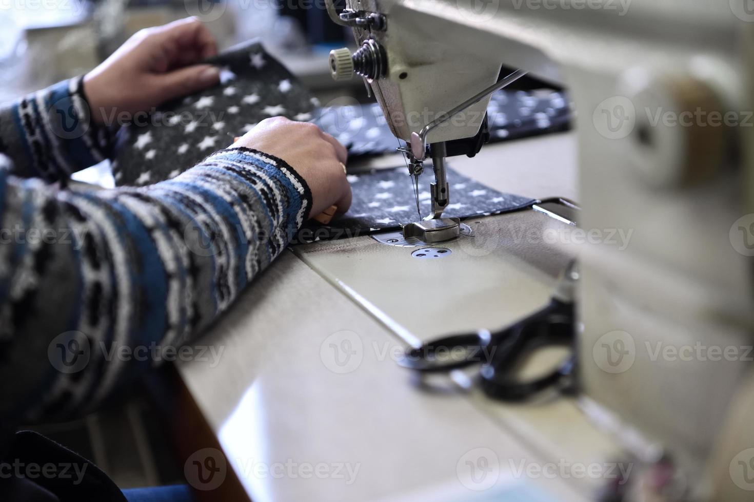 Homemade Manufacturing Of Protective Trendy Medical Face Mask photo