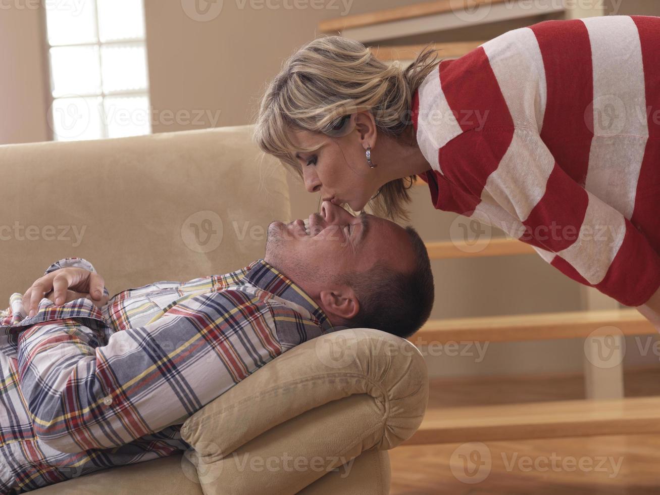 happy couple at home photo