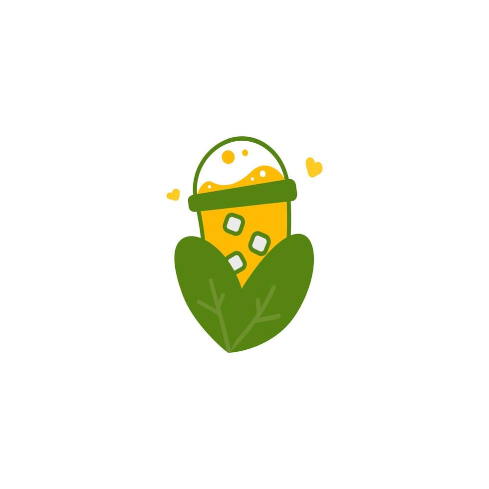 jugo amarillo maíz dulce bebida naturaleza logotipo icono ilustración símbolo vector