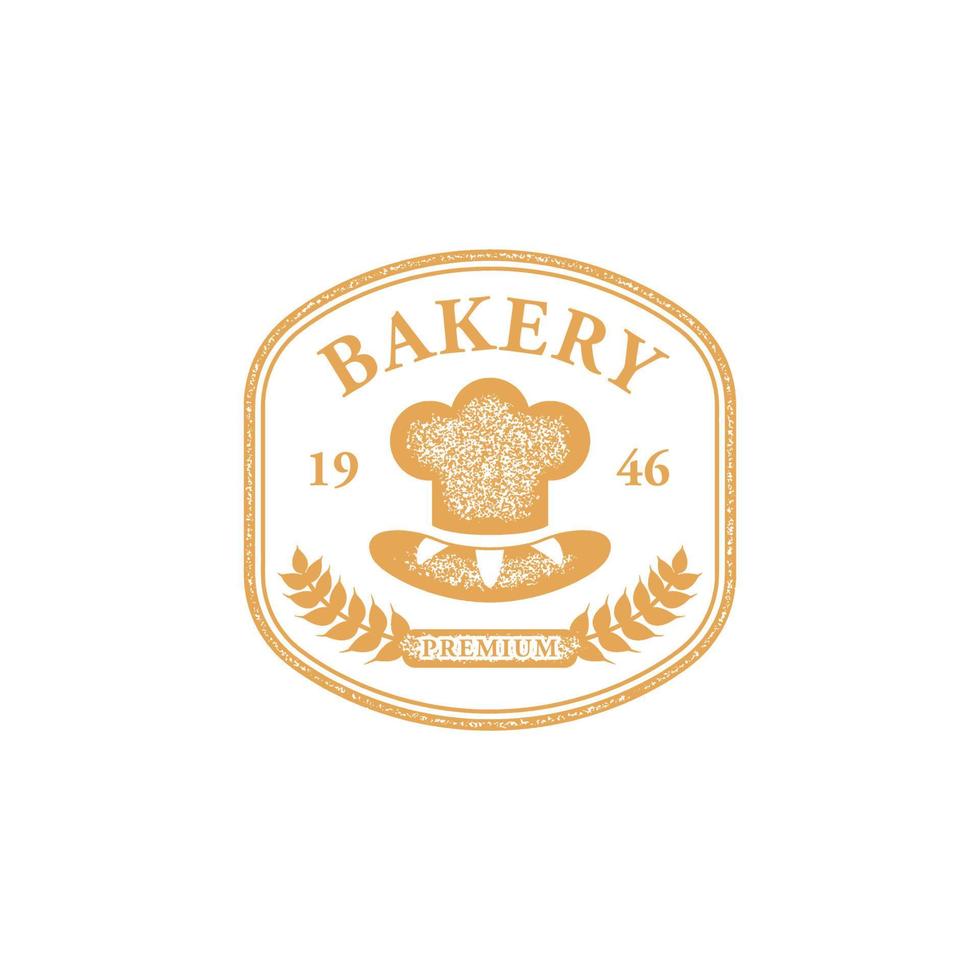 Bakery chef badge logo emblem old vintage texture style vector