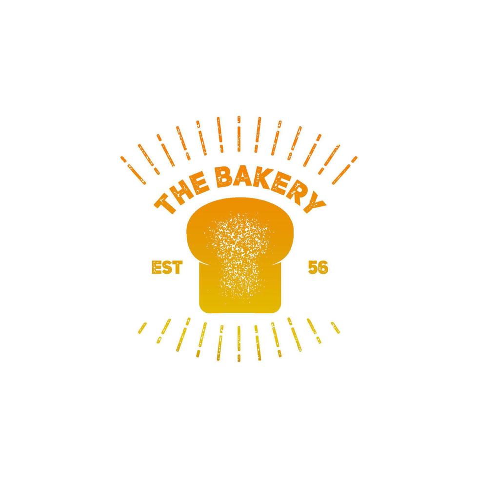 Vintage bakery logo symbol with sun burst grain texture style vector