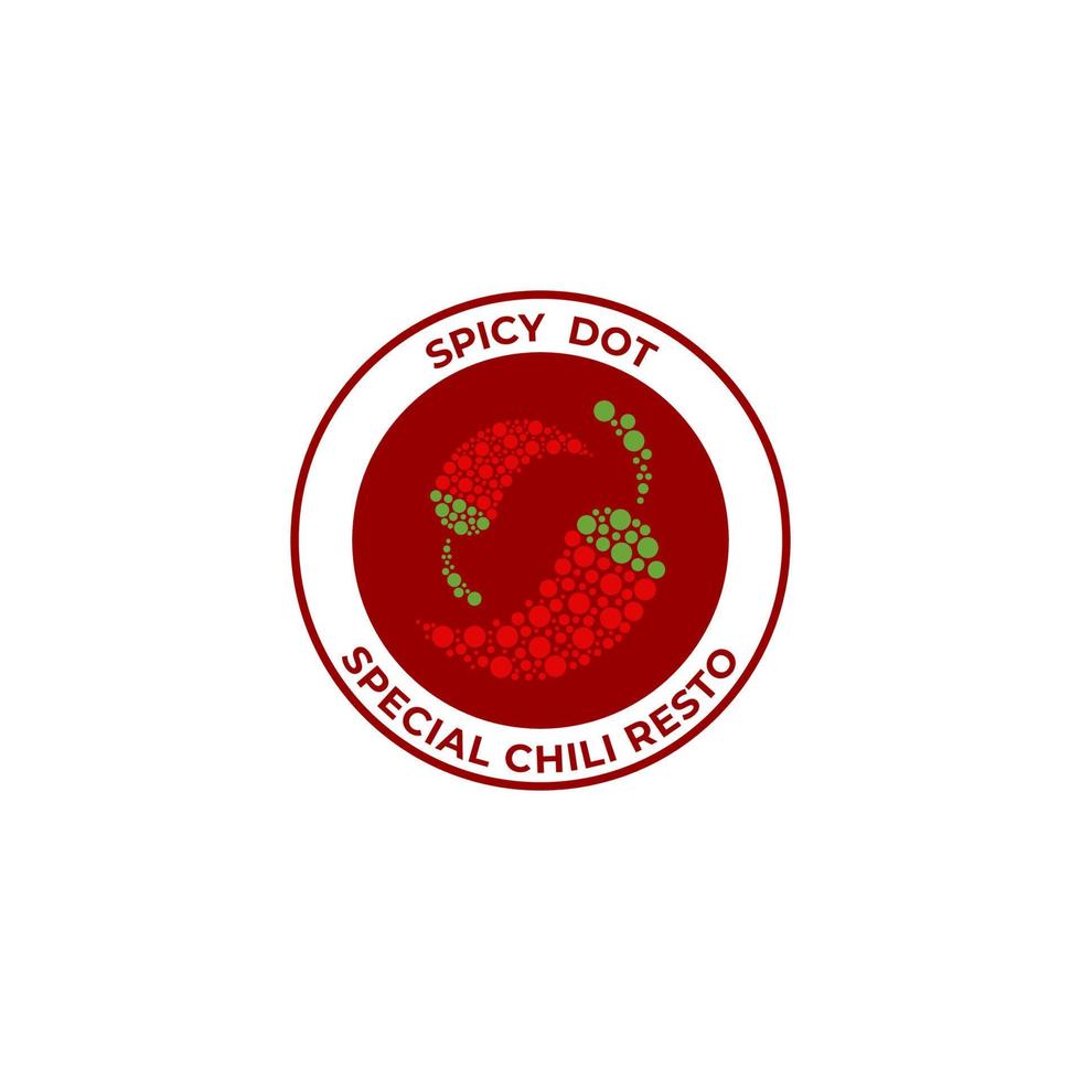 Spicy chili dot logo icon symbol badge stamp for special chili resto or food company vector
