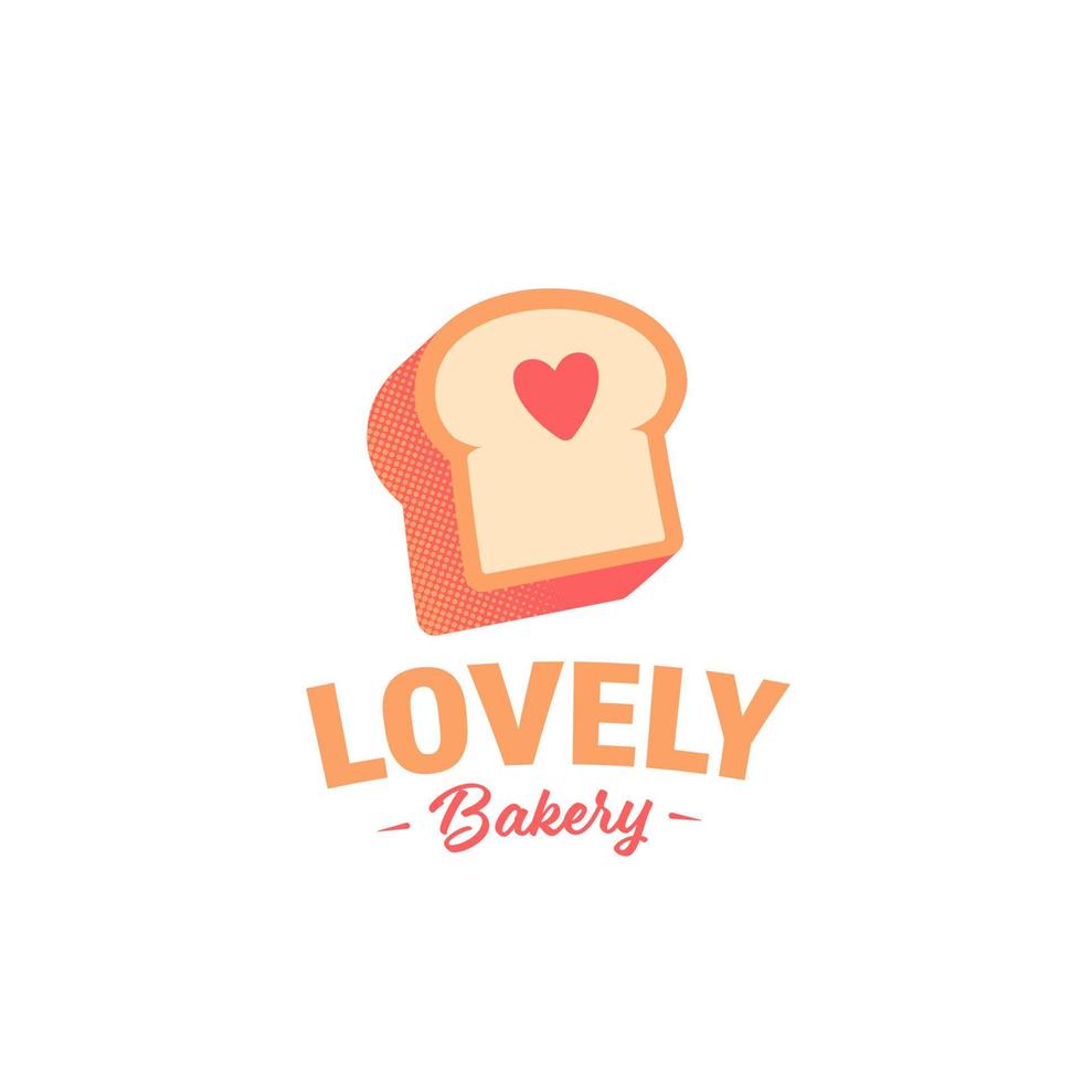 Lovely bakery sweet cute logo with halftone pop art style vector