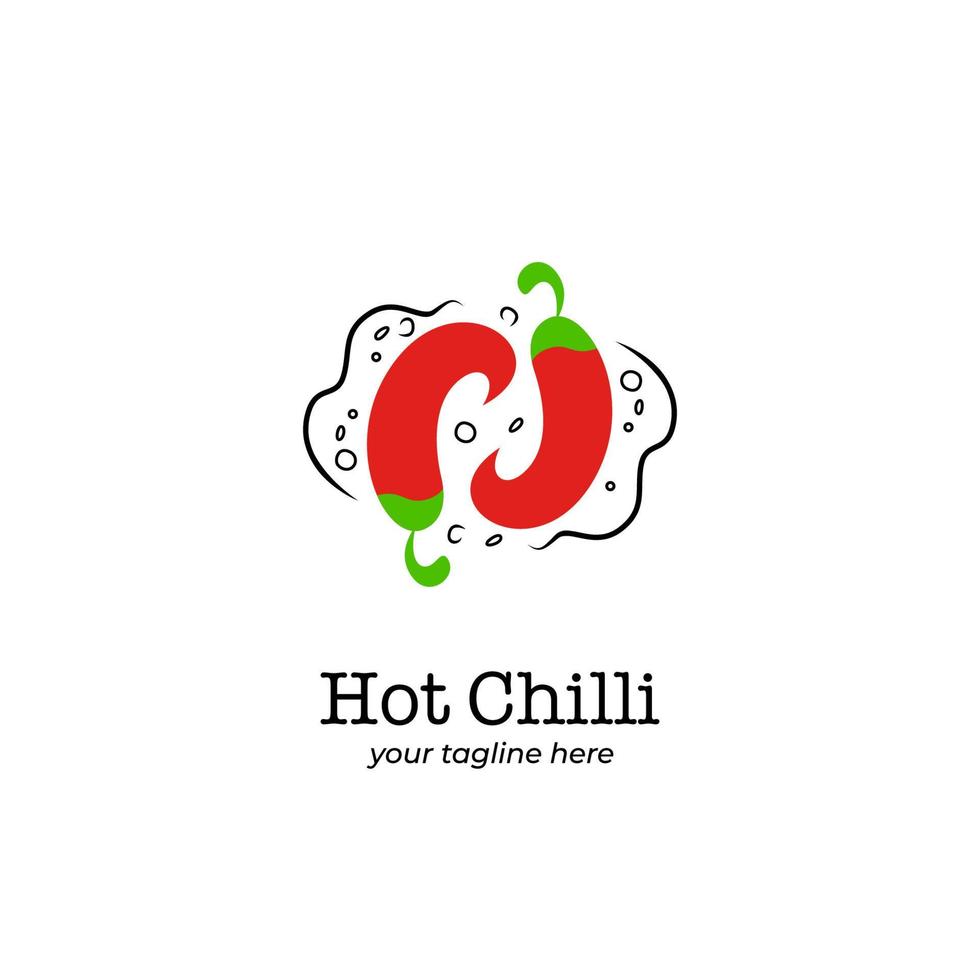 Spicy hot chille pepper logo icon symbol in circle rotation circulation formation shape vector