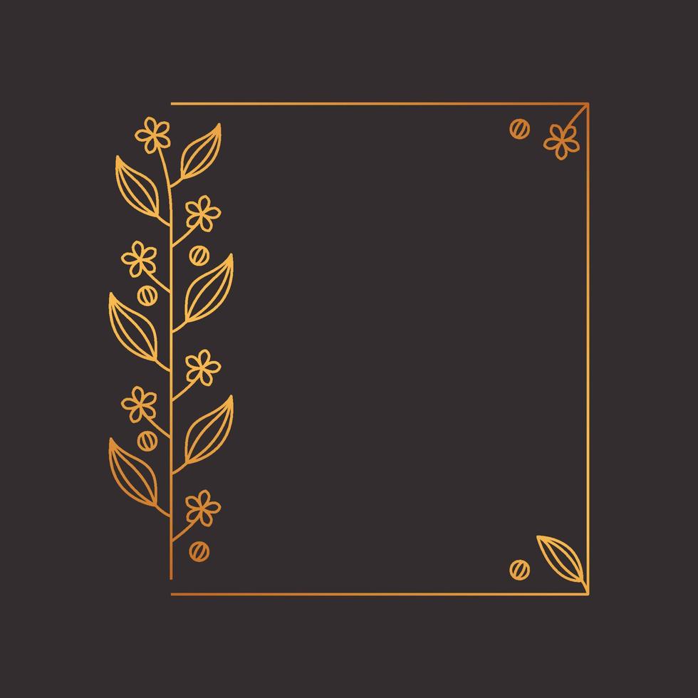 Square laurel wreath flower frame vector decoration