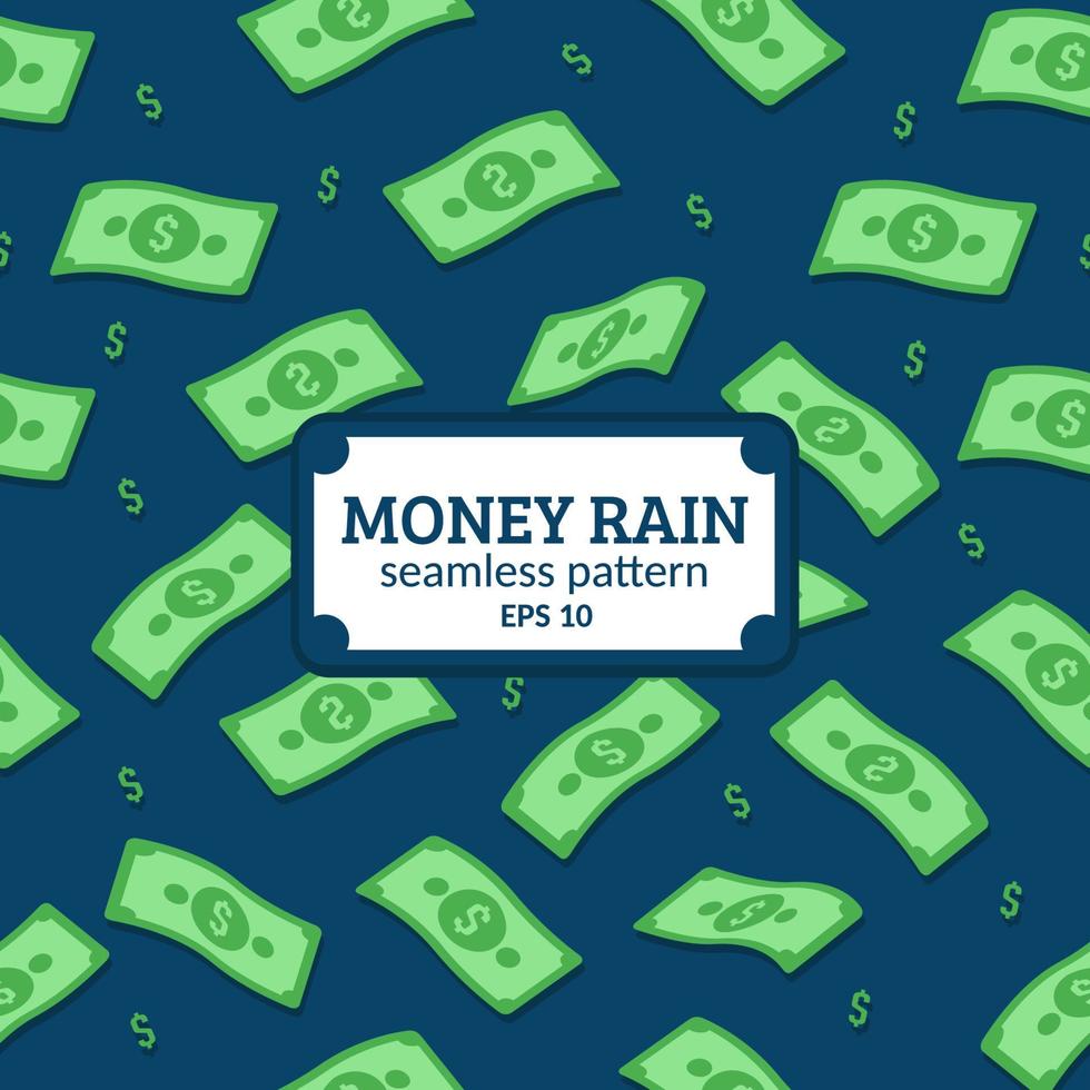 Money rain or dollar rain seamless pattern vector