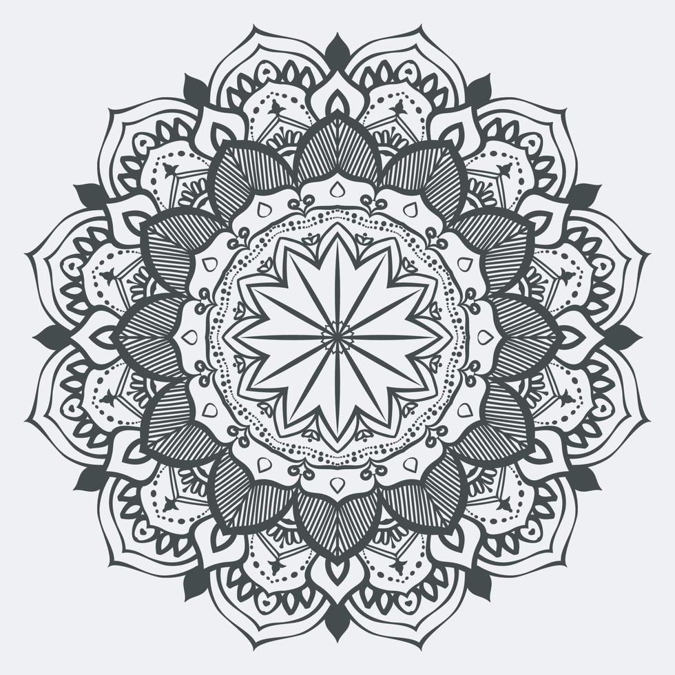 Round mandala design for coloring page and decoration vector