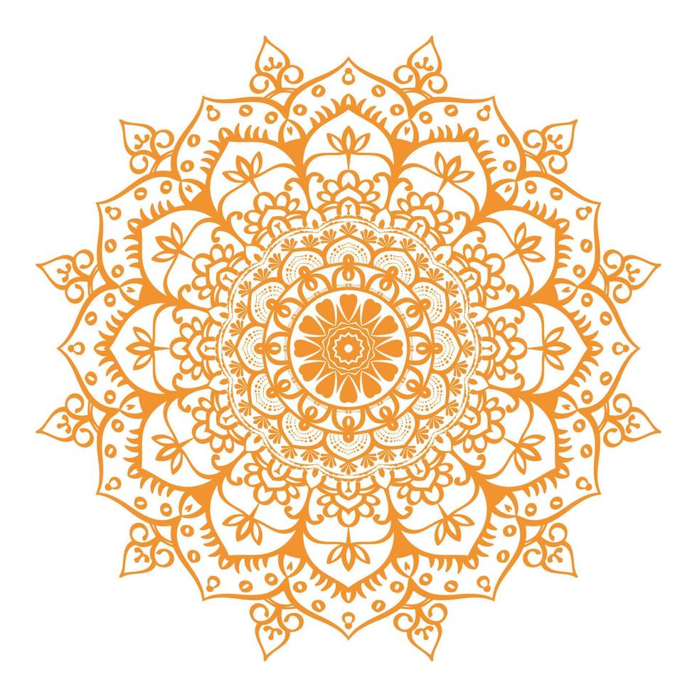 Round mandala design for coloring page and decoration vector