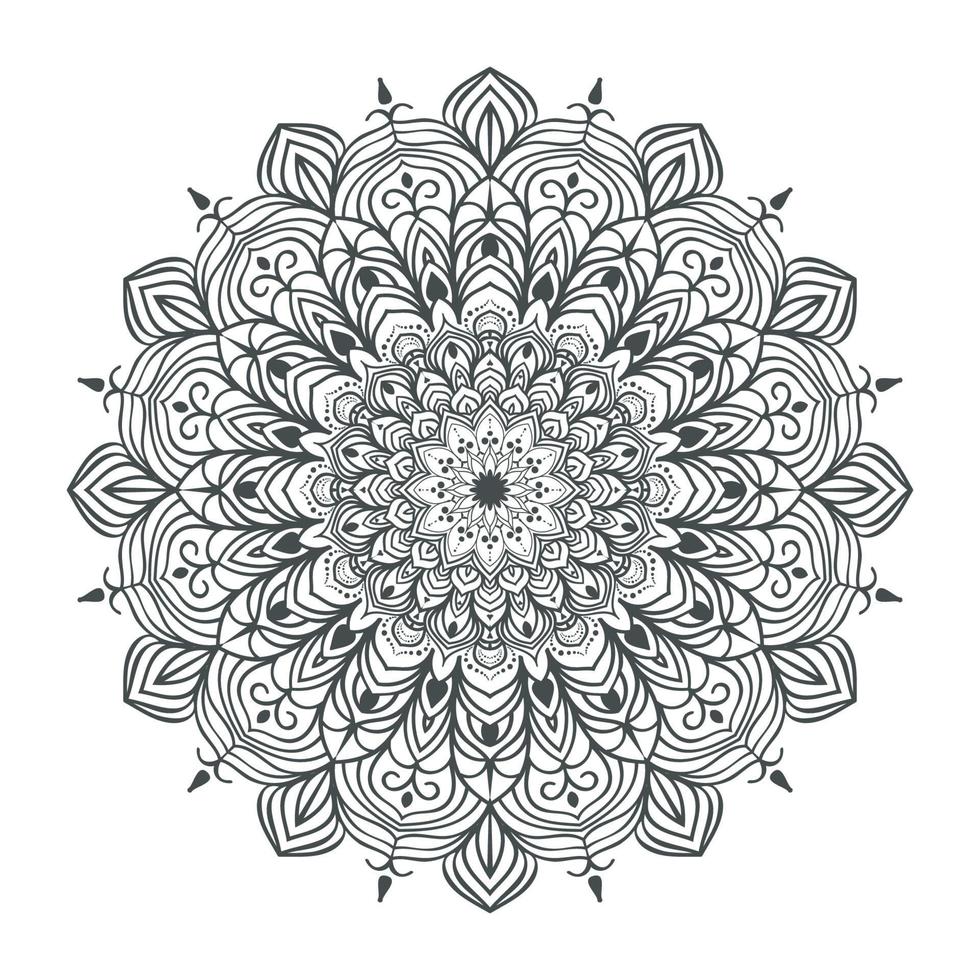 diseño de mandala redondo para colorear página y decoración vector