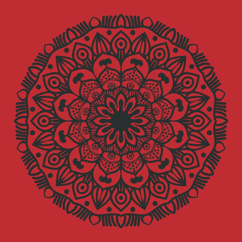 Round mandala design for coloring page and decoration vector