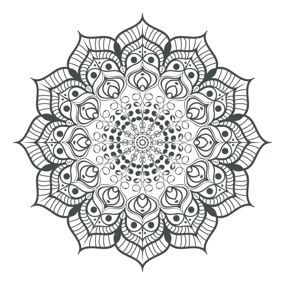 Round mandala design for coloring page and decoration vector