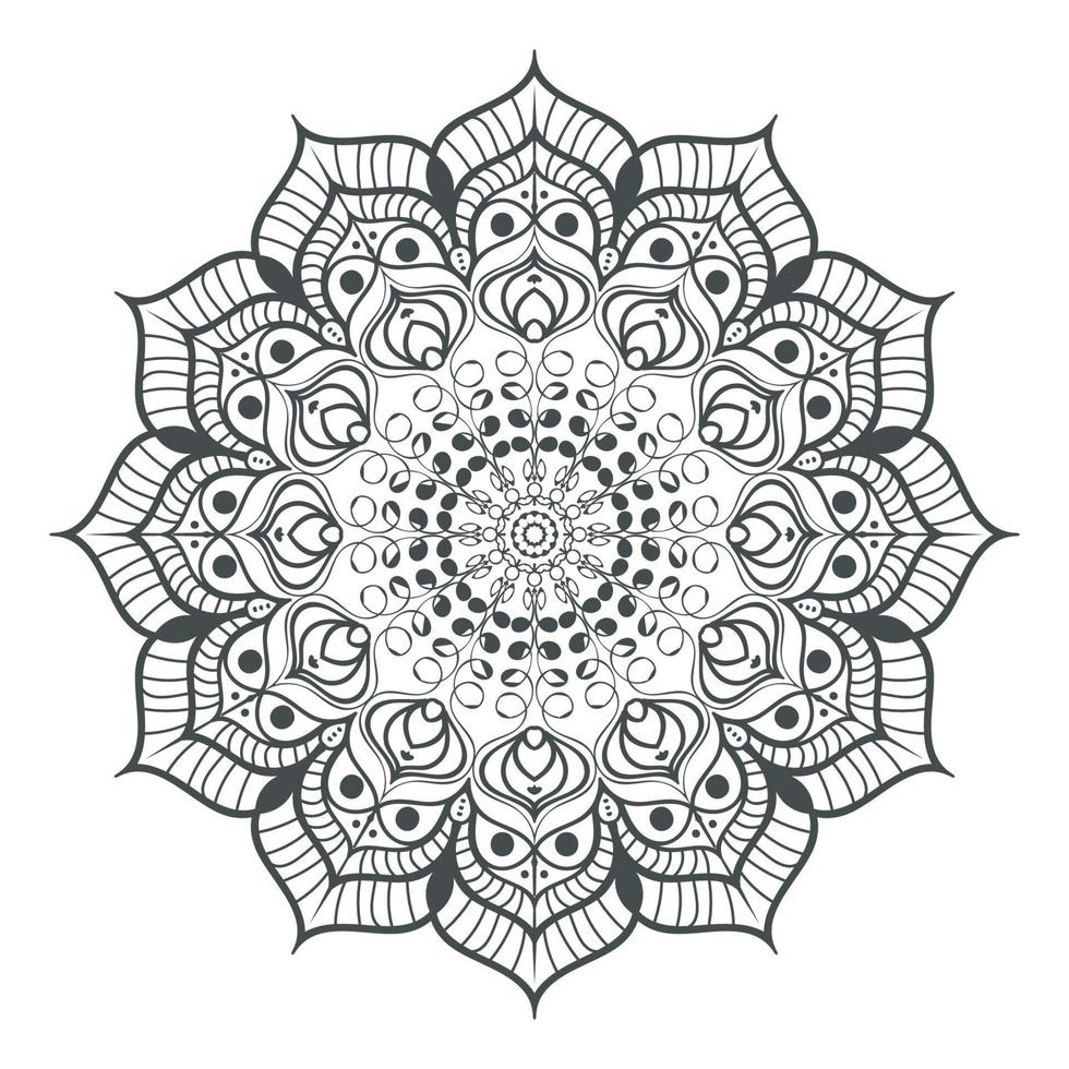 Round mandala design for coloring page and decoration vector