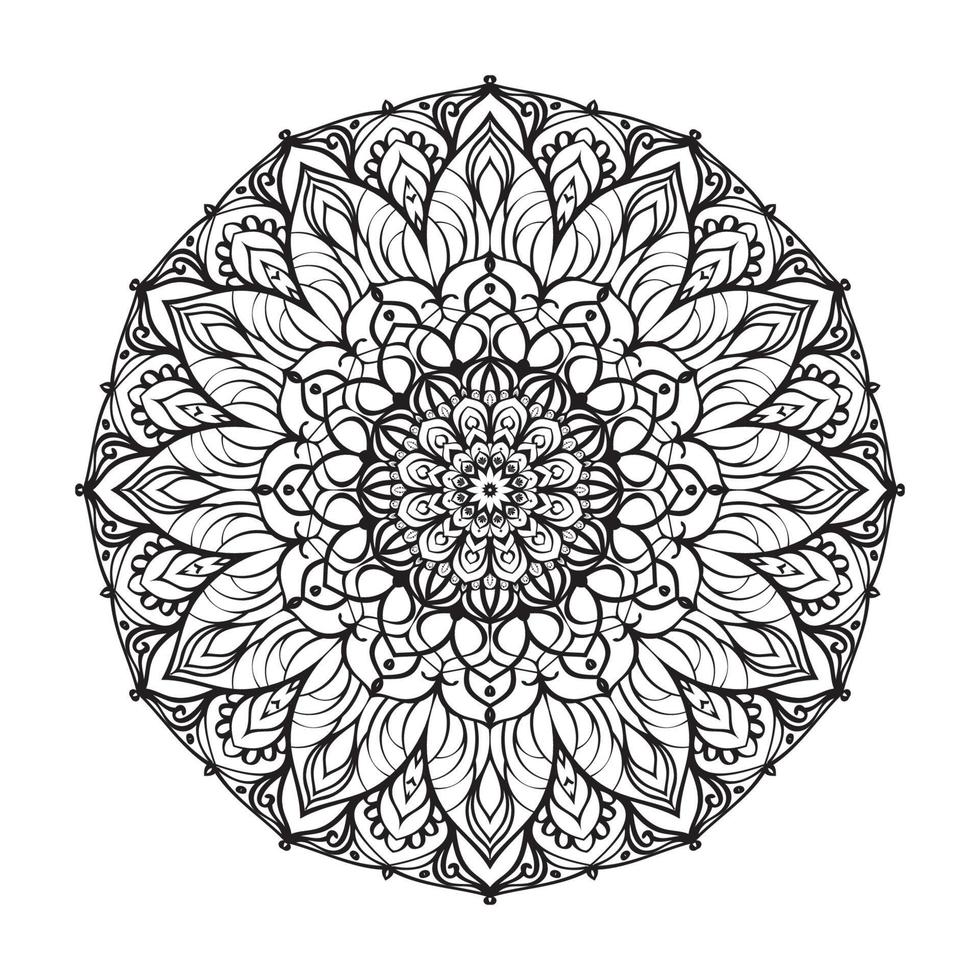 diseño de mandala redondo para colorear página y decoración vector