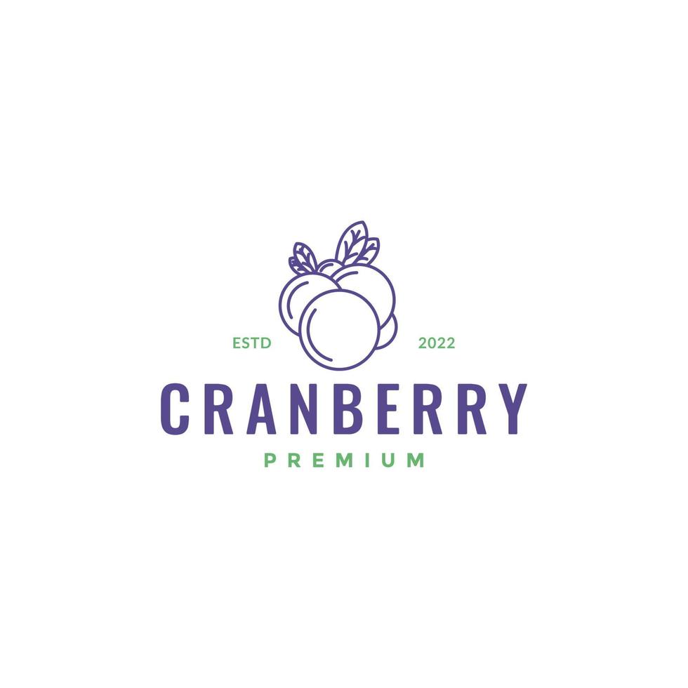 cranberry lines art logo design vector