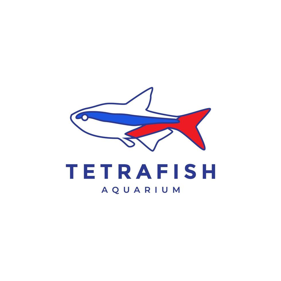 logotipo de tetra pez colorido abstracto vector