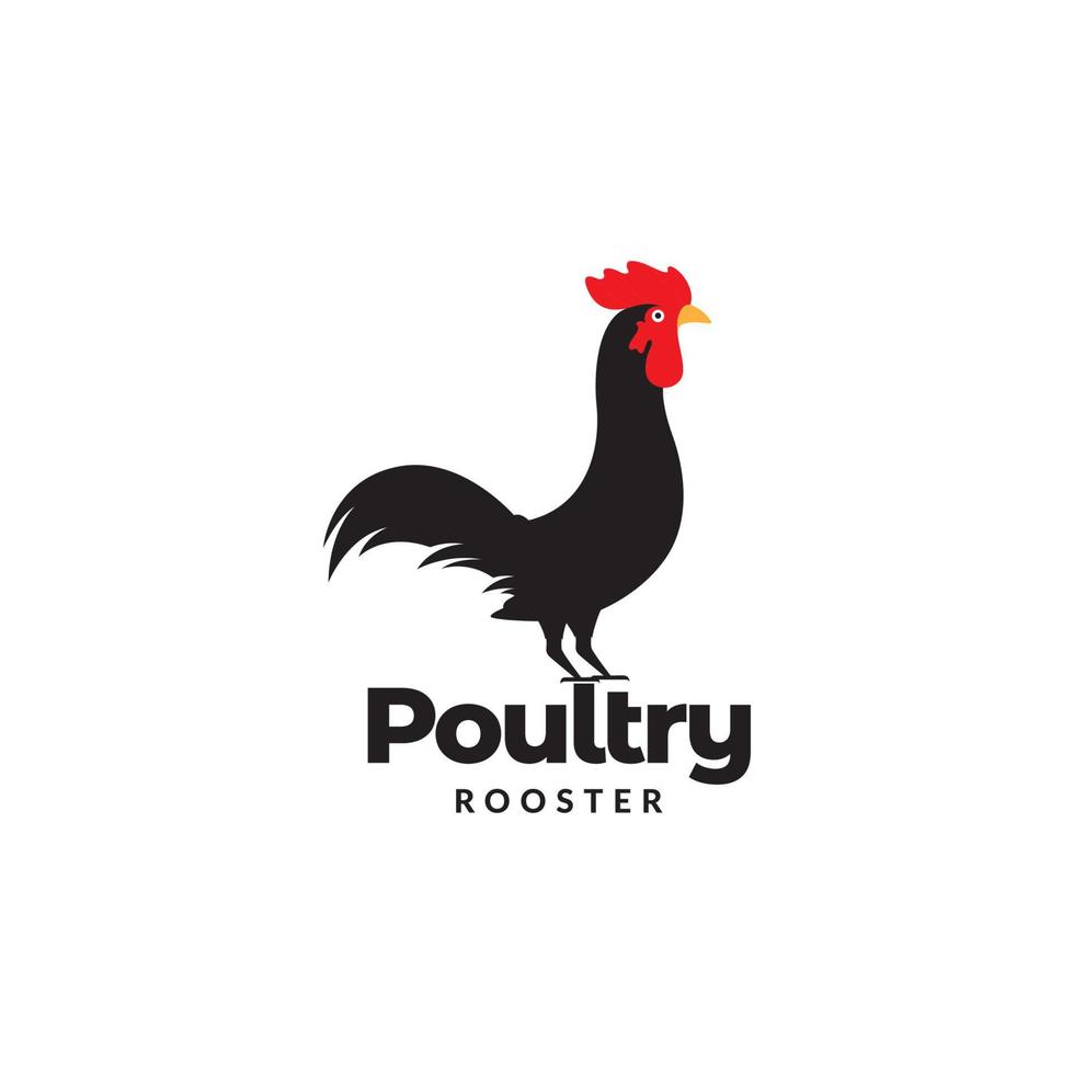 diseño moderno de logotipo de gallo de aves de corral vector